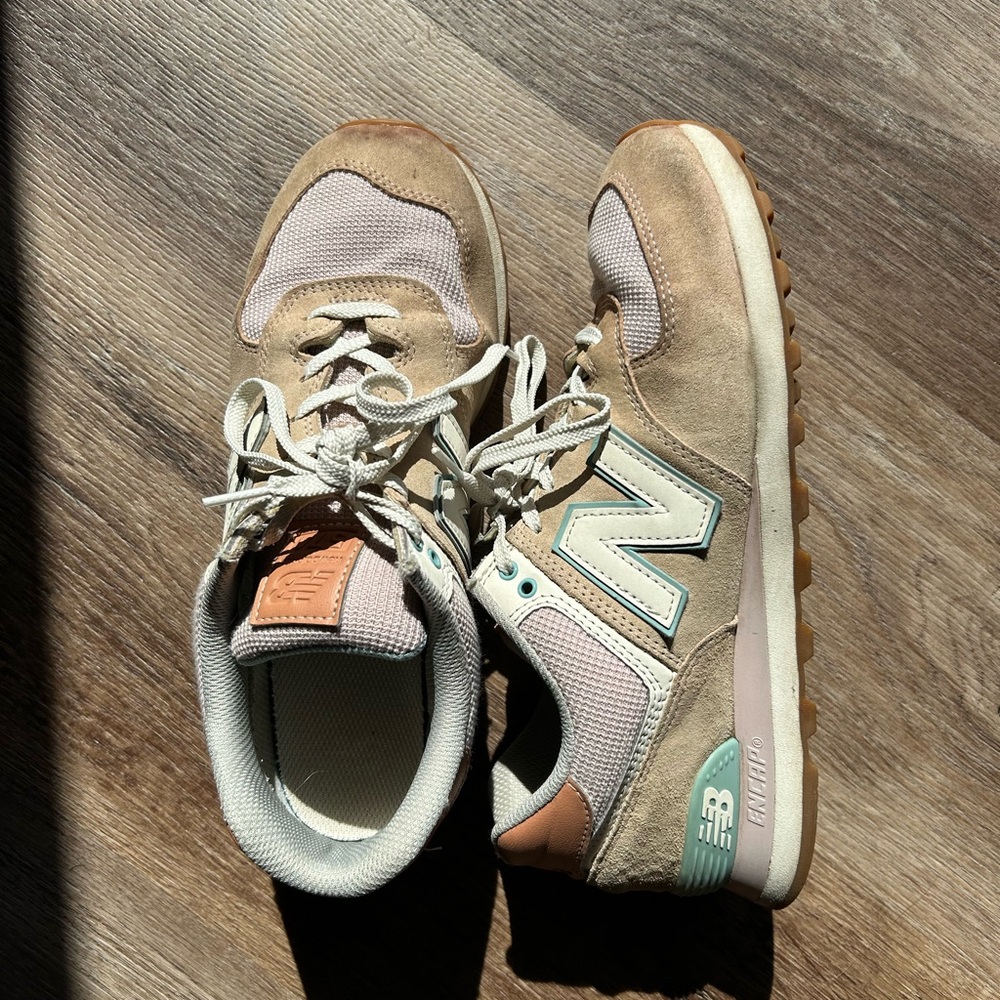 New Balance 574 - Blush and Teal Sneakers